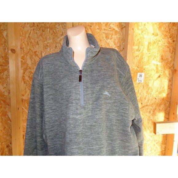 New Tommy Bahama Cloud Peak Half Zip Pullover Heather Fleece Sweater XLT… Flaw